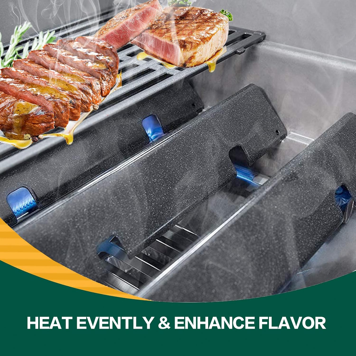 7636 Flavorizer Bars for Weber Spirit 2 Grill Parts, Replacement Parts for Weber Spirit II & I E310 E320 S310 S320 Grills, Flame Guard for Weber GS4 Spirit II 67046 69797 68843, Porcelain-Enameled - For Weber Spirit 2 300 Series image number 5