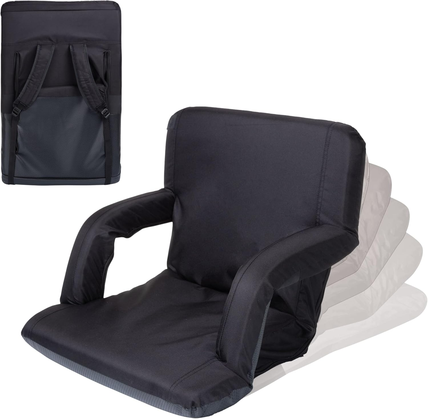 ONIVA - a Picnic Time Brand - Ventura Reclining Stadium Seat with Back Support, Bleacher Seat