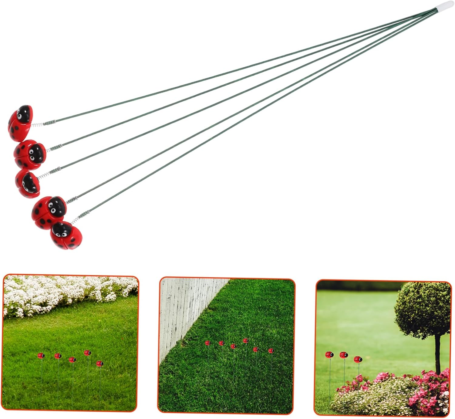 Kisangel 30Pcs Garden Ladybug Sign Resin Outdoor Spring Decor Ladybug Stake for Spring Outdoor Garden Decorations Art image number 3