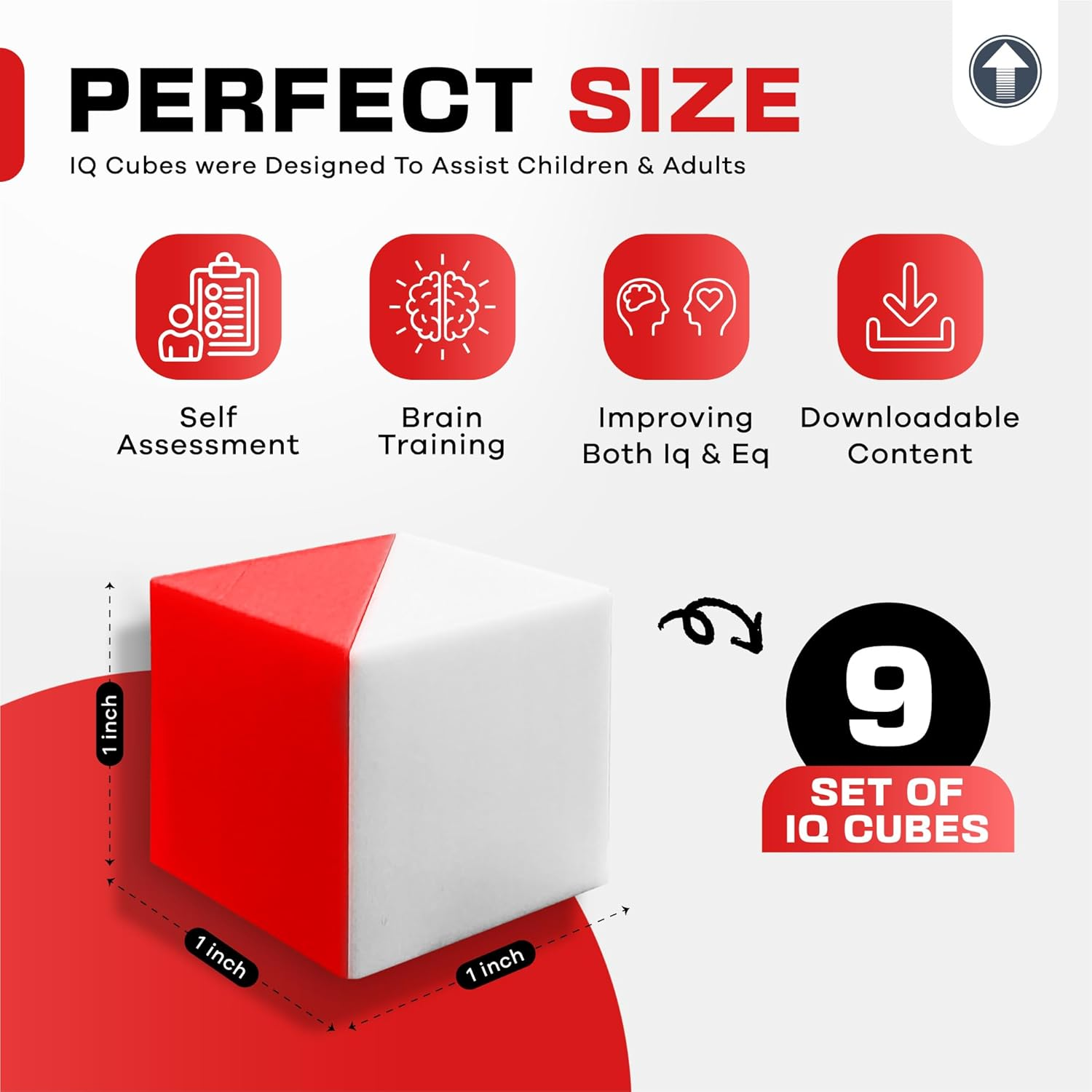 Prfcnl IQ Test Cube (Basic Red) - 9 Kohs Cubes for Block Design Test WPPSI WAIS IV and WISC V Tests image number 4
