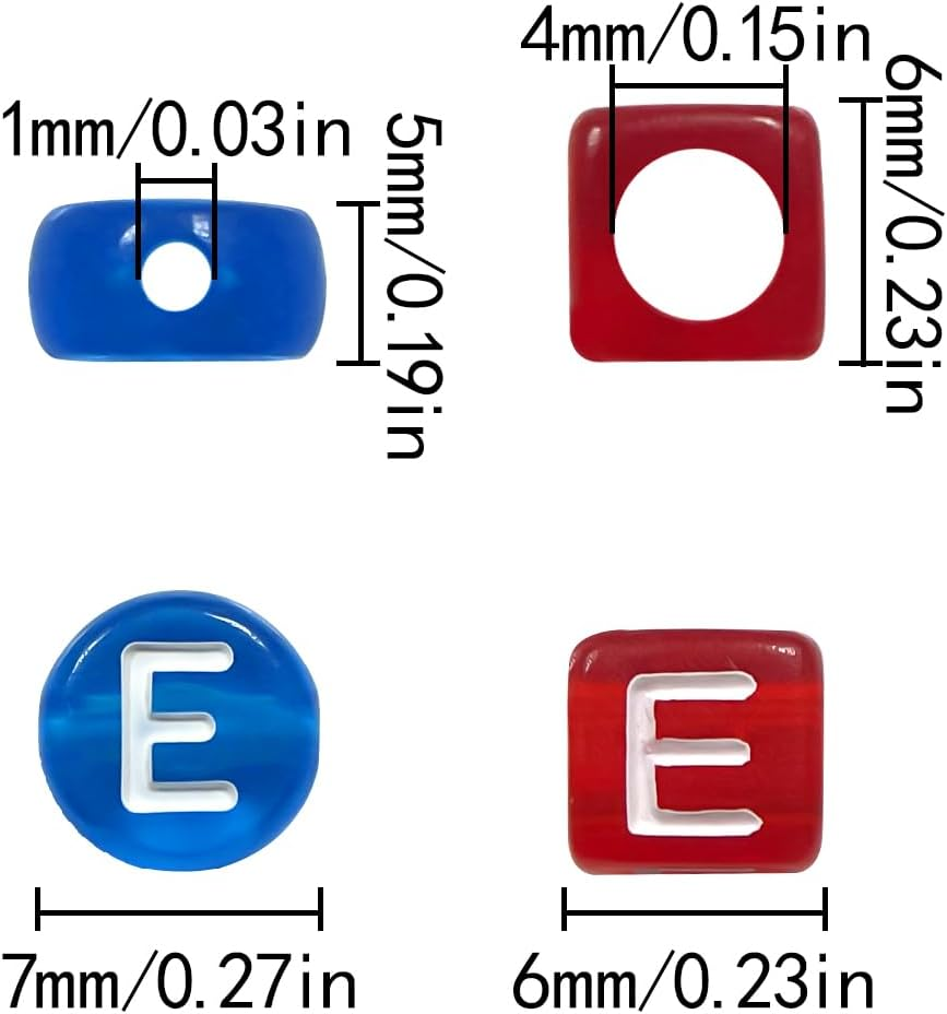BEZANU Letter Beads, 500 PCS Cube and Flat round Alphabet Acrylic Beads for Necklaces, Bracelets, Jewelry Making (Candy Color) image number 1