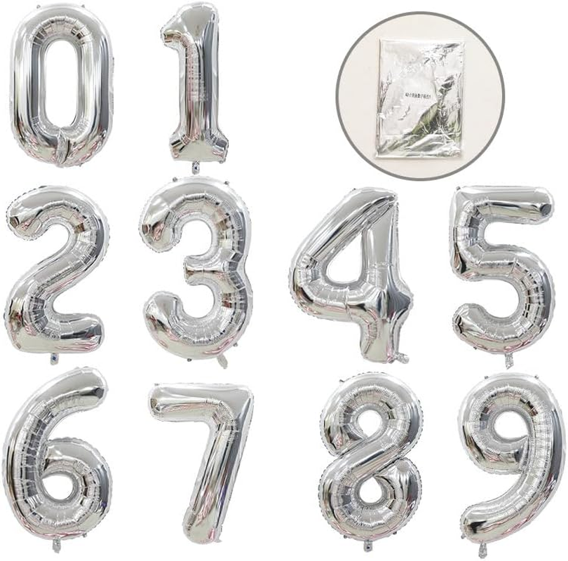 40 Inch Number Balloons Gold Color Foil Balloons Number Balloon Decoration for Birthday Wedding Engagement Christmas Holiday Party Decoration Supplies (Gold-3) image number 3