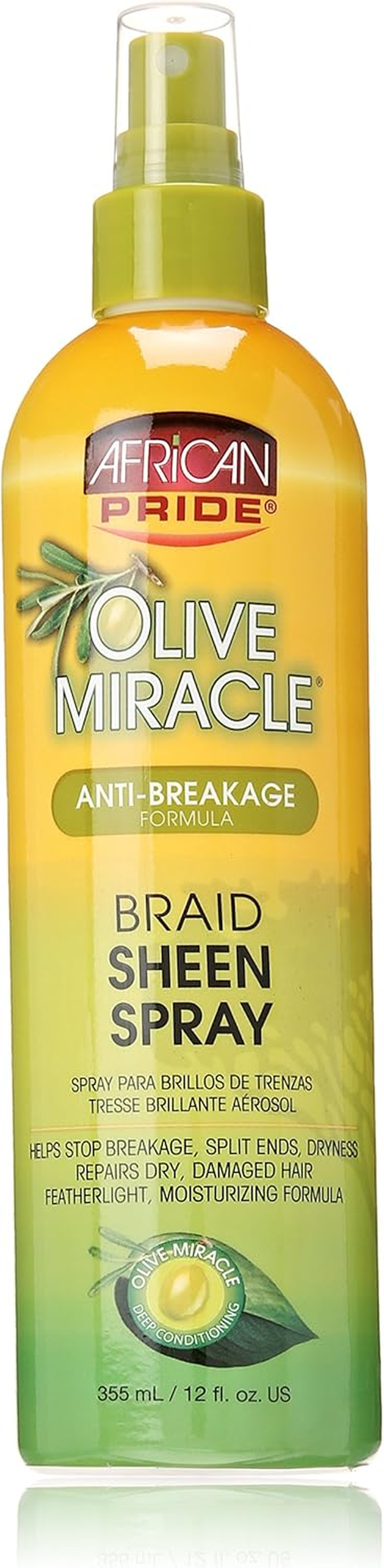 African Pride Olive Miracle Braid Sheen Spray, 12 Ounce