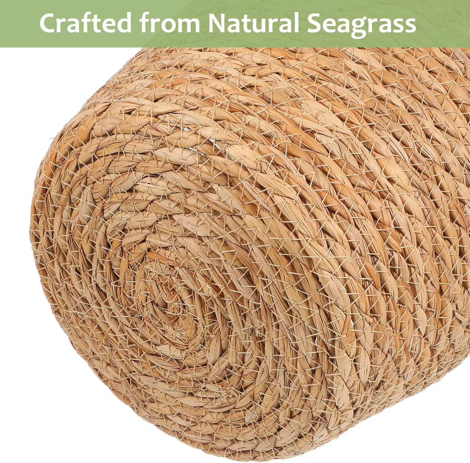 UKCOCO Woven Plant Basket with Liner : Straw Planter Basket Flower Pot for Indoor Outdoor, 9.82X7.47X7.47In image number 1