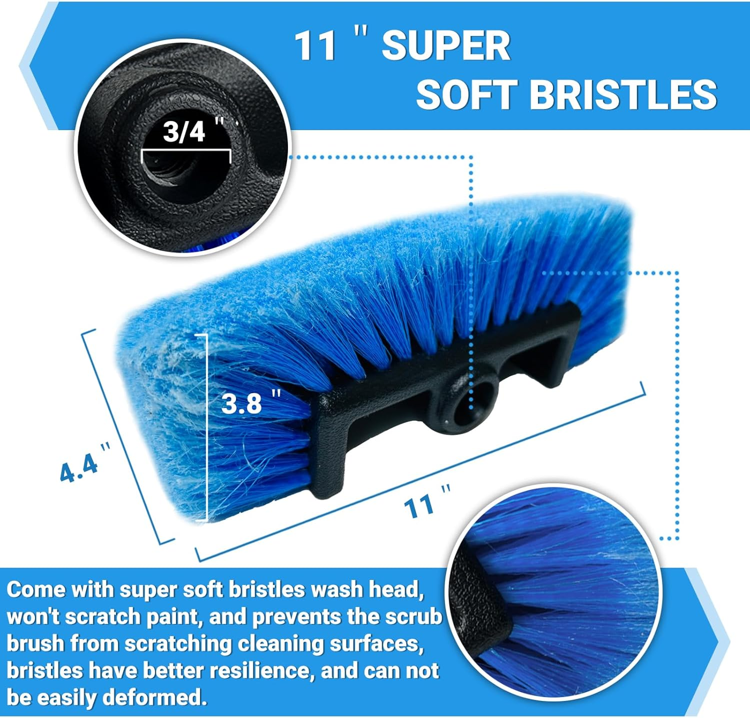 72" Car Wash Brush with Long Handle, On/Off Switch for Car RV Truck Boat Washing Brush, Complete Cleaning Kit with Car Wash Mop Windshield Squeegee Multifunctional Wash Brush image number 1