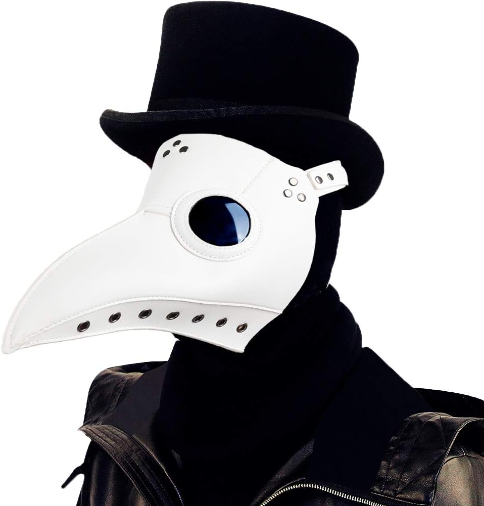 Raxwalker Plague Doctor Bird Mask Long Nose Beak Cosplay Steampunk Halloween Costume Props