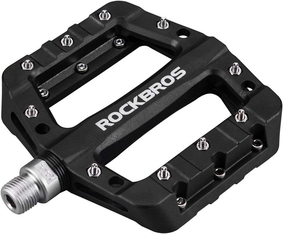 ROCKBROS Lightweight Mountain Bike Pedals Nylon Fiber Bicycle Platform Pedals for Road MTB 9/16"