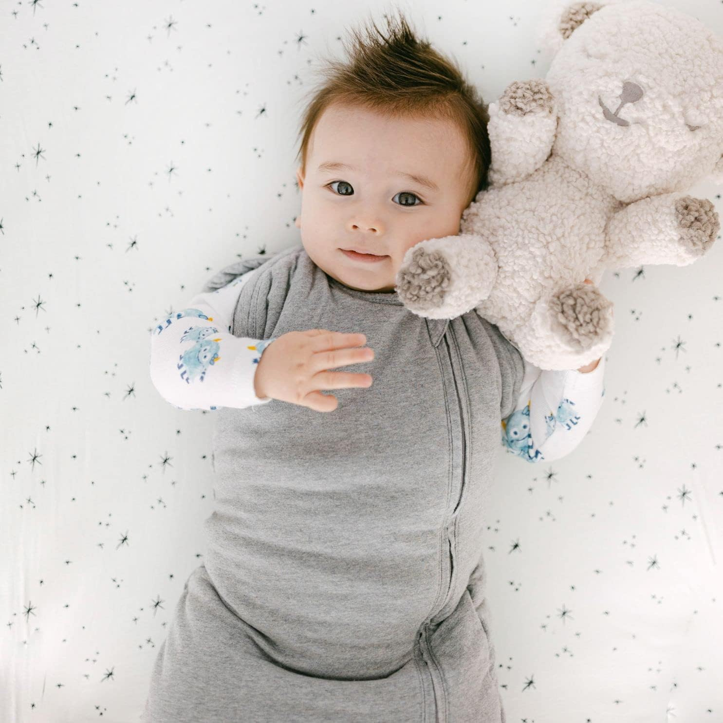 Happiest Baby Sleepea Comforter Swaddle - 100% Organic Cotton Baby Swaddle Blanket - Doctor Designed Promotes Healthy Hip Development (Graphite, Medium) image number 4