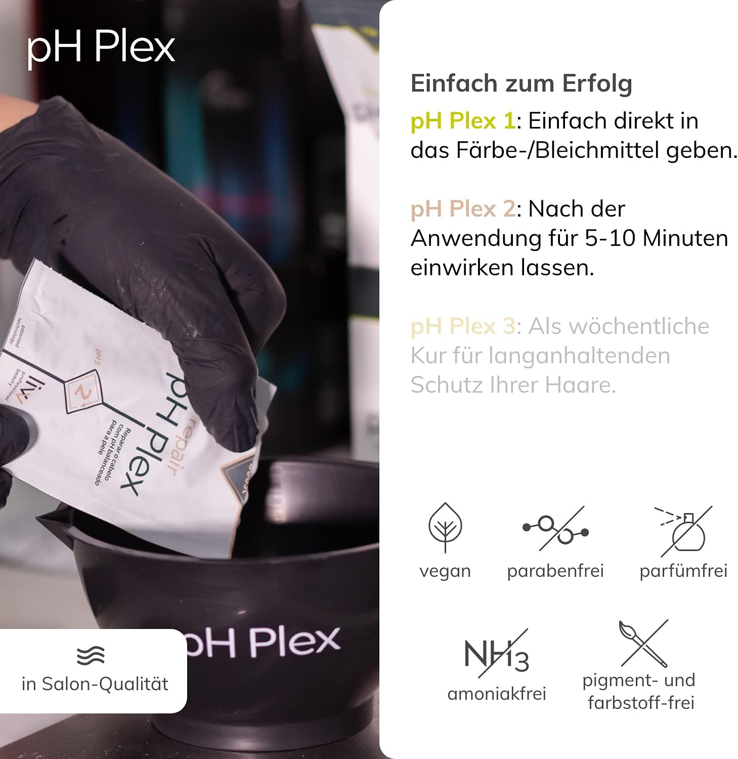 Ph Plex 1 Protect & 2 Repair - Hair Care System (10X) for Protection & Repair Colouring, Discolouring & Bleaching Repairs Damaged Hair for All Hair Types for Optimal Hair Feeling image number 4