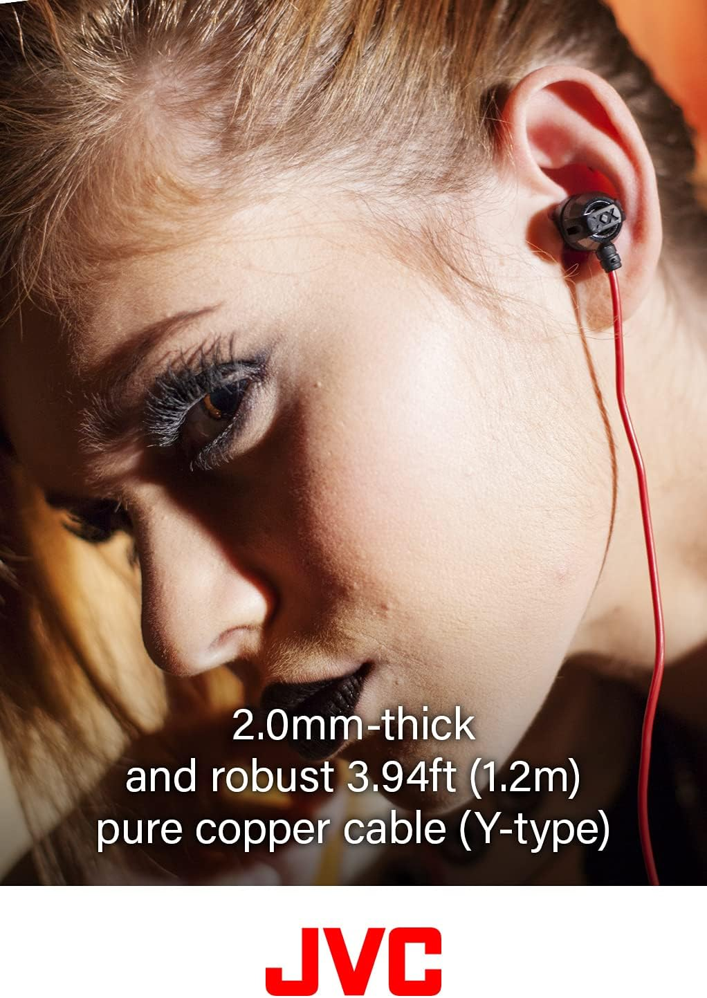 JVC HAFX1X Headphone Xtreme-Xplosivs,Black, Red image number 6