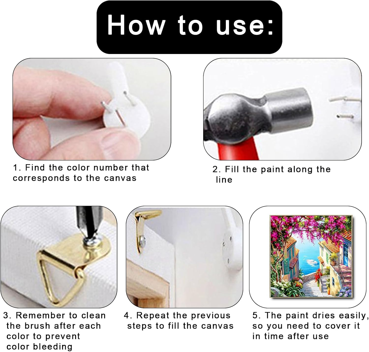 Adult Digital Oil Painting 19.69X15.75 Inches DIY Nature Painting Set Graffiti Set Digital Paint Canvas Digital Oil Painting for Home Decoration for Beginners (Seaside Town) image number 2