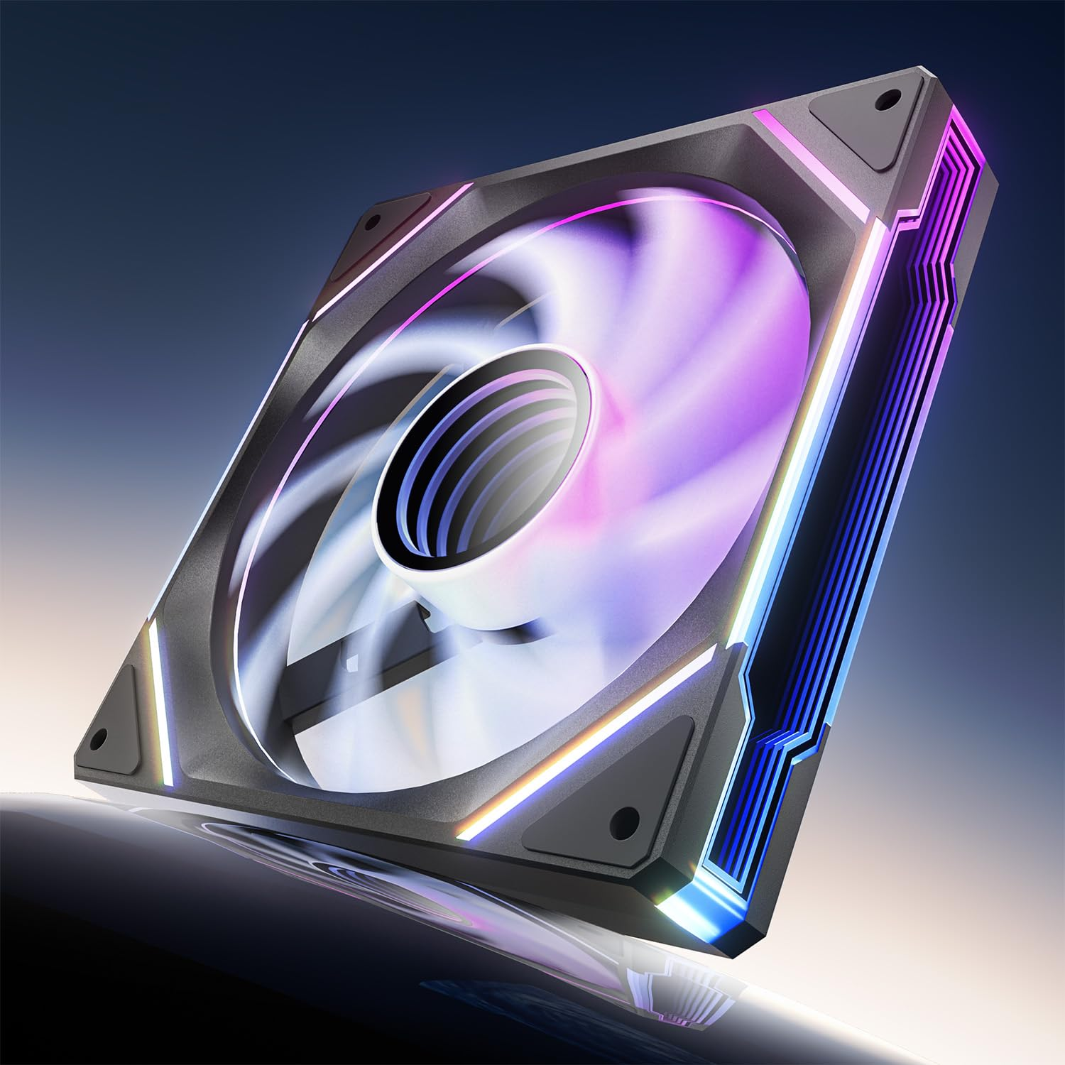 Asiahorse Amici 140MM ARGB PC Case Fan, HDB Bearing Fan with ARGB Lighting, Fan Speeds up to 2000 RPM, Compatible with Motherboard Aura SYNC (Enhances PC Case Aesthetics) image number 2