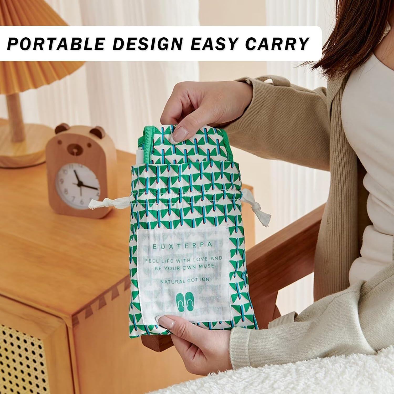 EUXTERPA Slippers for Women Comfort Memory Foam House Slipper Fuzzy Wool-Like Plush Fleece Indoor Outdoor Anti-Skid Home Shoes image number 4