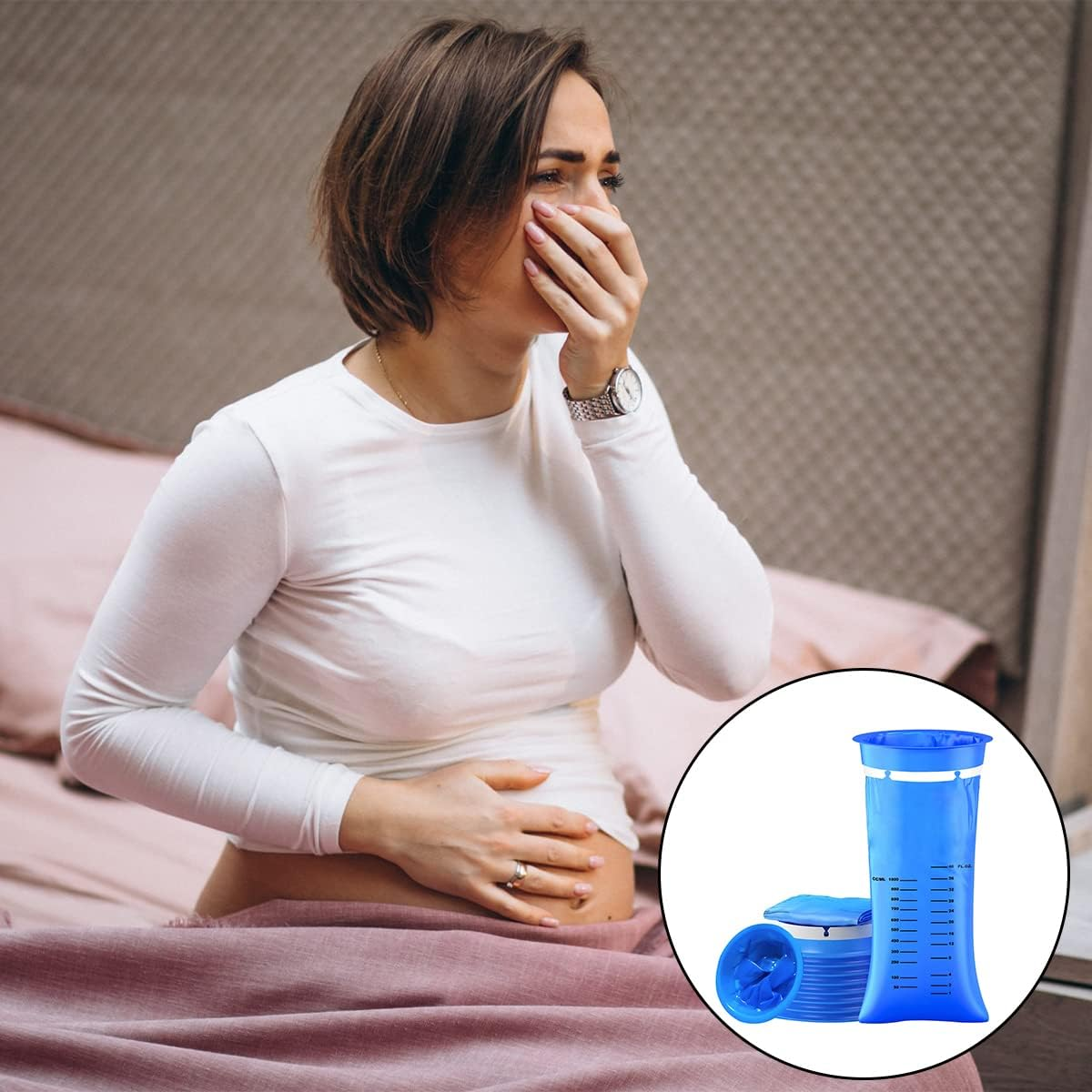 Emesis Bags, 10 Pack Travel Trash Bags for Aircraft, Taxi, Travel Motion Sickness (Blue） image number 2