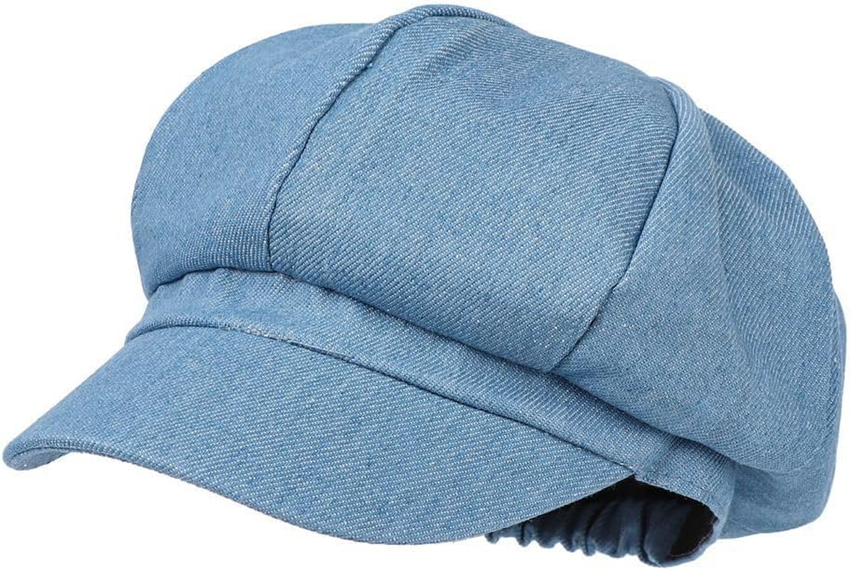 Women&rsquo;S Denim Newsboy Cap Visor Beret Hat Cabbie Cap