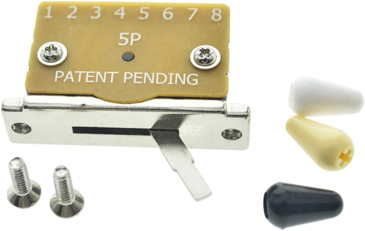 KAISH Heavy Duty 5 Way Guitar Pickup Lever Switch Selector Switch for Strat Tele with 3 Plastic Tips - Gold Plastic Tip image number 2