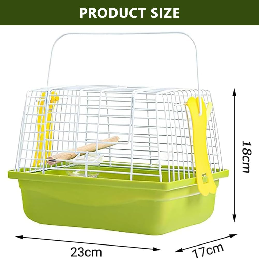Large Portable Bird Cage &ndash; Flat Top Stackable Travel Cage for Small Birds, Parrots, Hamsters & Hedgehogs, Durable Metal Wire Crate with Food Bowl, Breathable & Lightweight Design image number 3