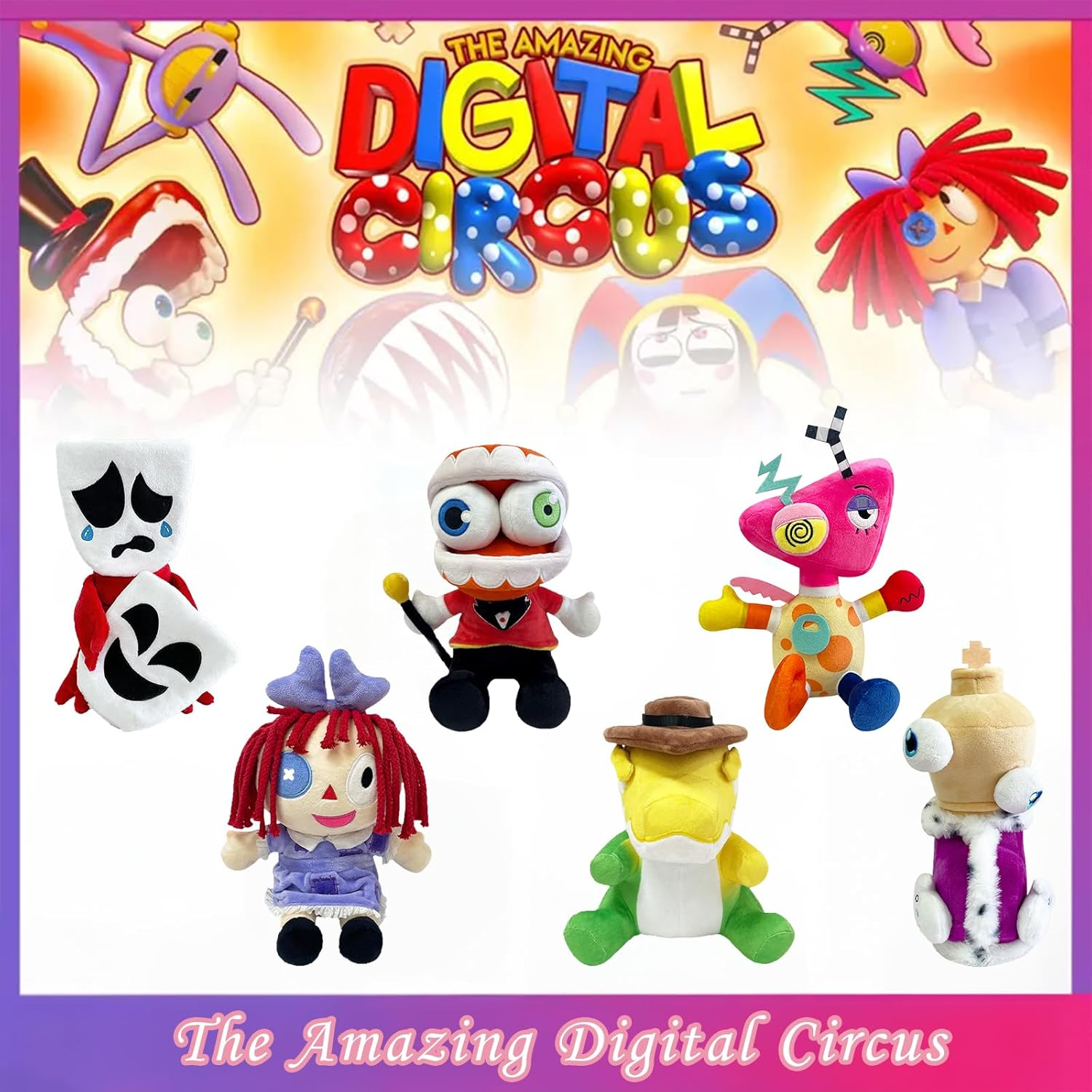 POPOYU Digital Plushies Stuffed Plushie Doll, the Amazing Circus Jumper Plush Toys, Cute Soft Stuffed Figure Plush Doll for Kids Boys Girls TV Fans Birthday Gifts image number 3