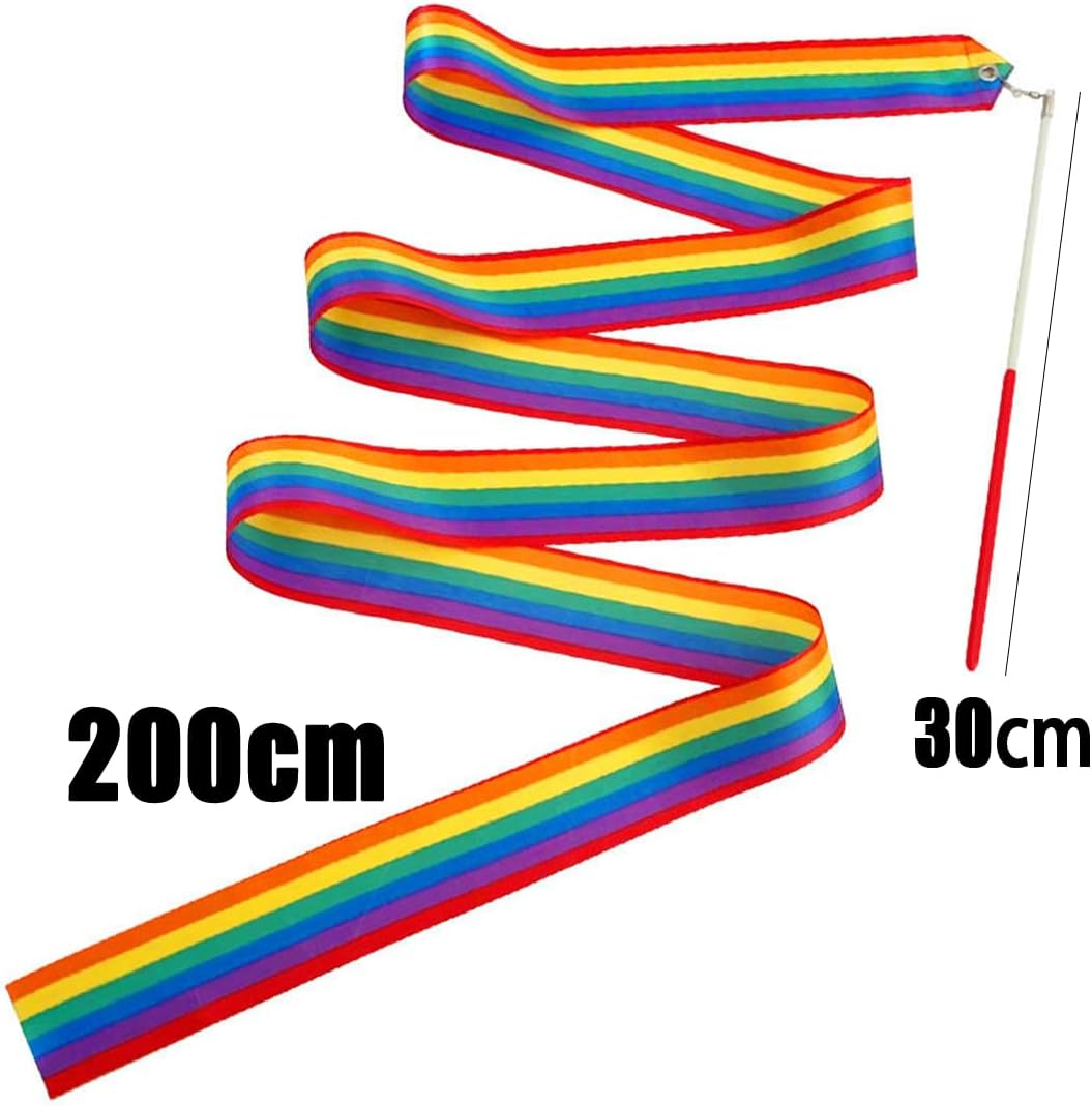 XUTONG 15PCS Dance Ribbon,Rainbow Party Dance Ribbons for Rhythmic Gymnastics Birthday Party Decoration Supplies image number 4