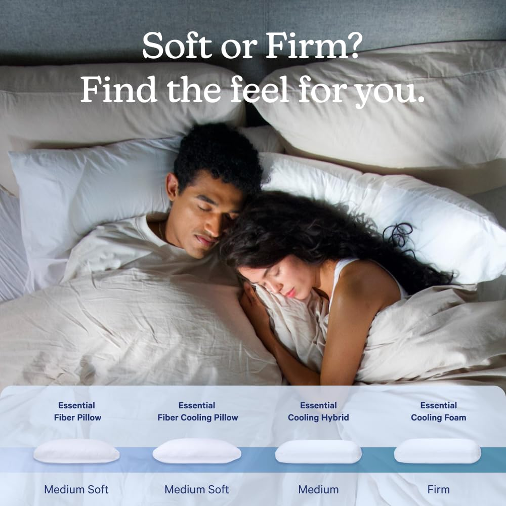 Casper Essential Pillow for Sleeping, Standard, White, Two Pack image number 4