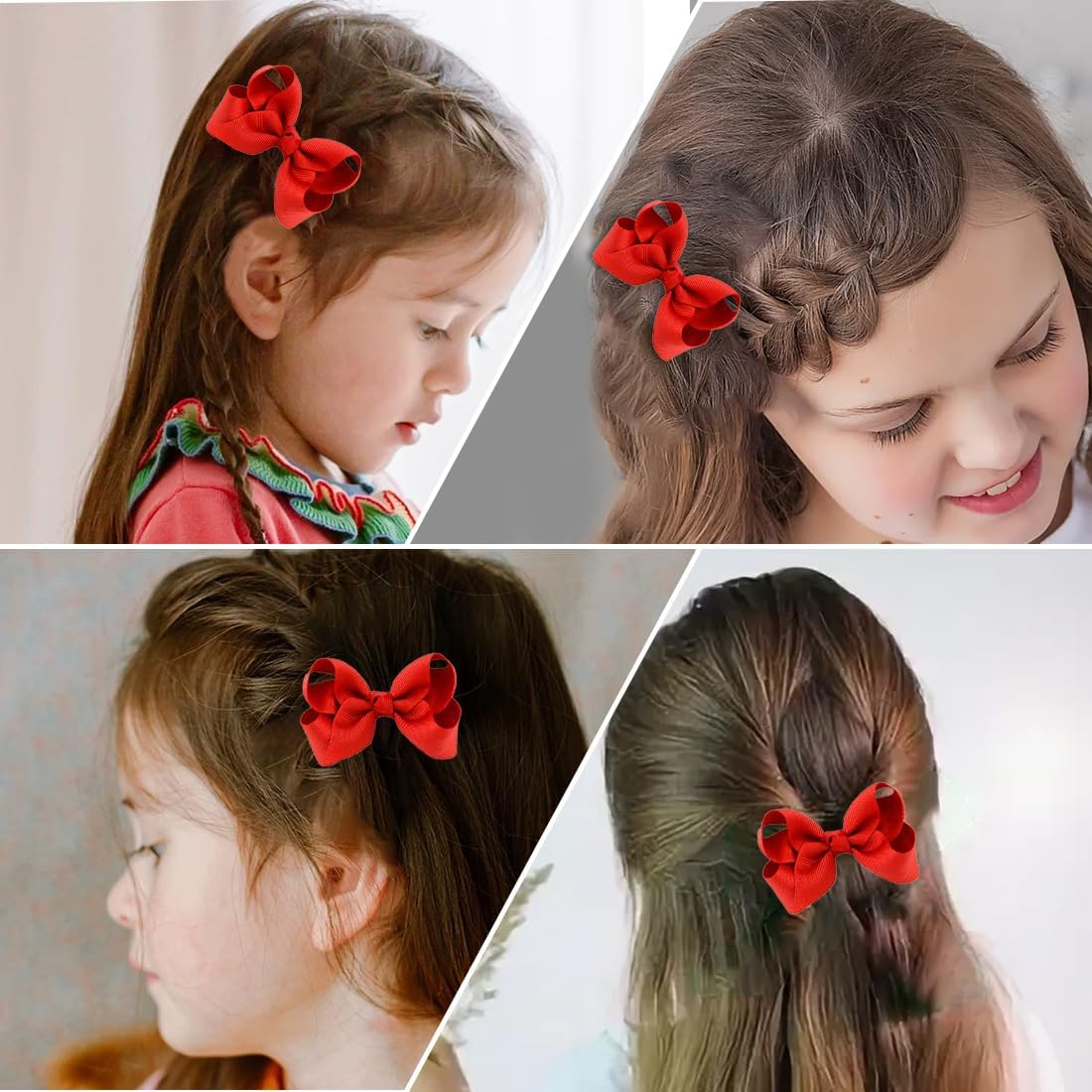 2 Pieces Bow Hair Clips Ponytail Clips Duck Bill Clip Hair Bow for Kids Girls