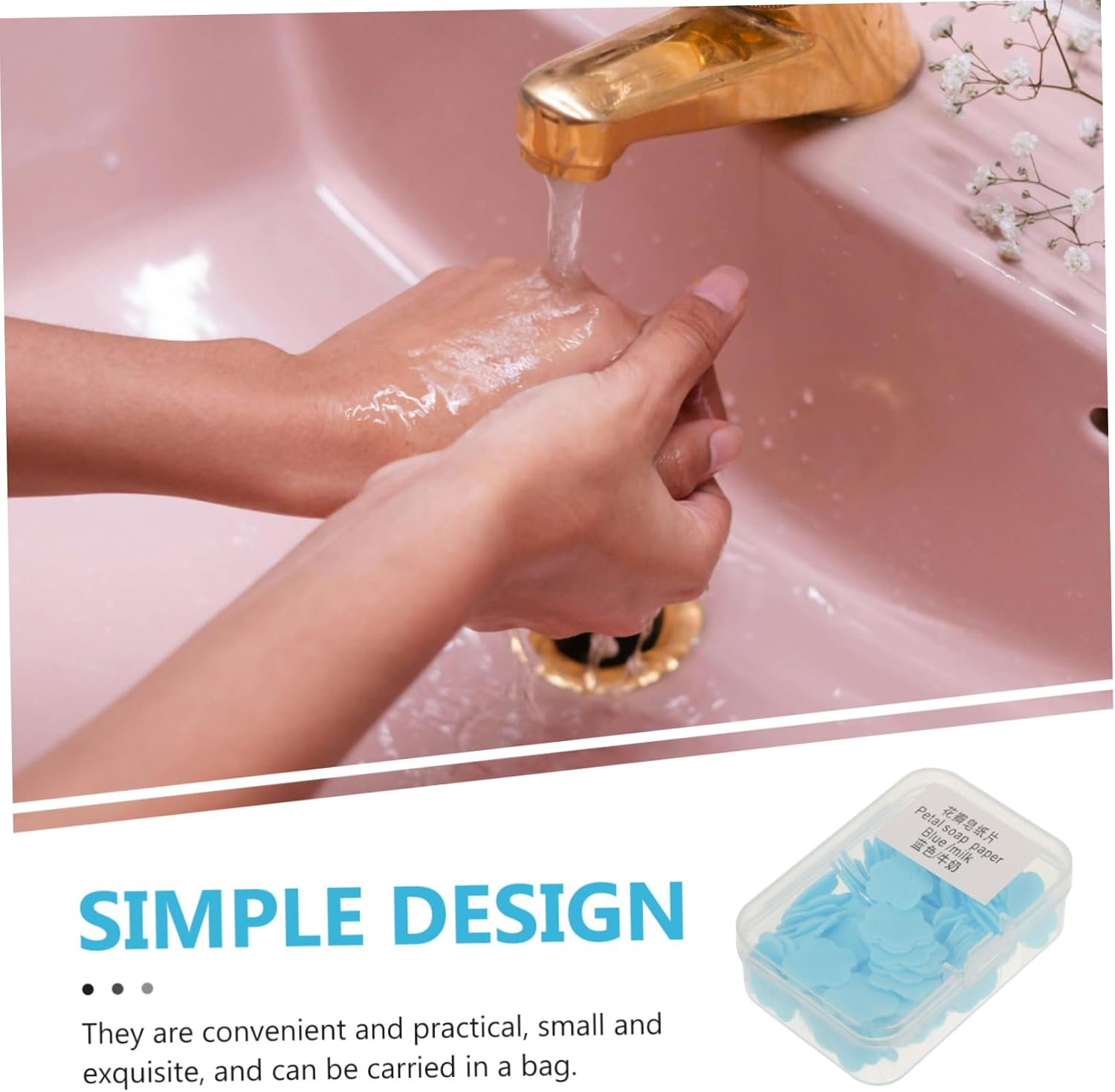 LIGHTAOTAO 1 Box Portable Bulk Soap Sheets Travel Hand Washing Soap Slices for Students and Blue Milk Scented Small Box image number 5