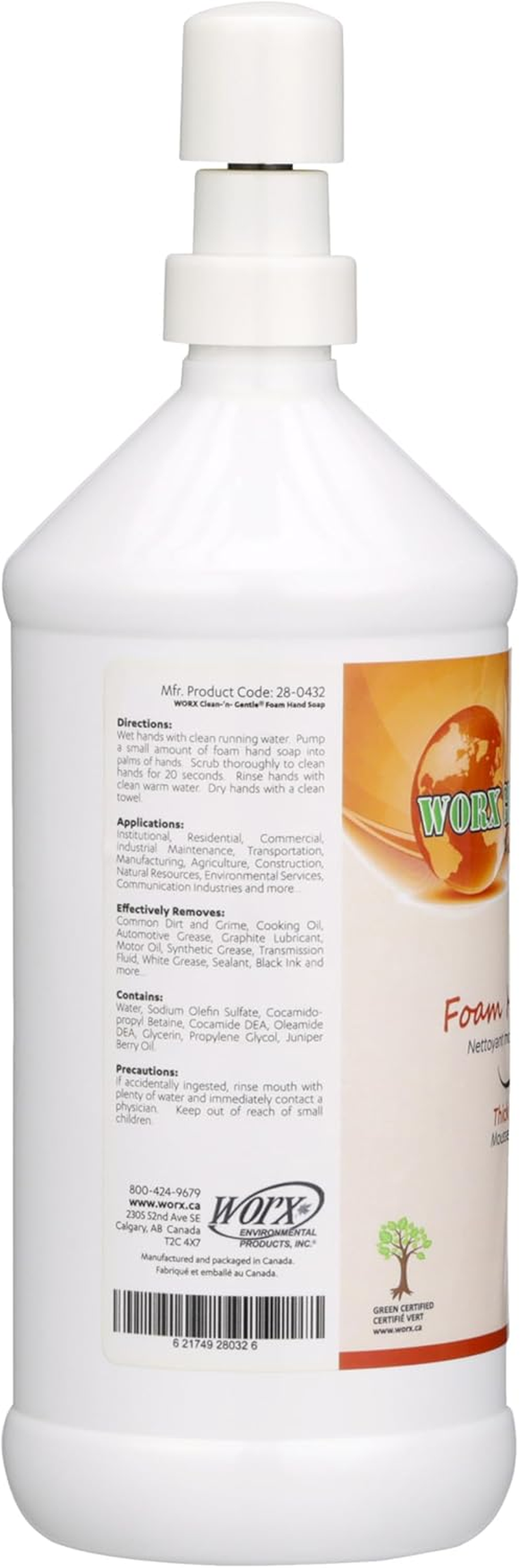 Worx Clean-'N'-Gentle Foam Hand Soap 32 Oz. (945 Ml) for Use in Industrial, Commercial and Residential Applications. image number 3
