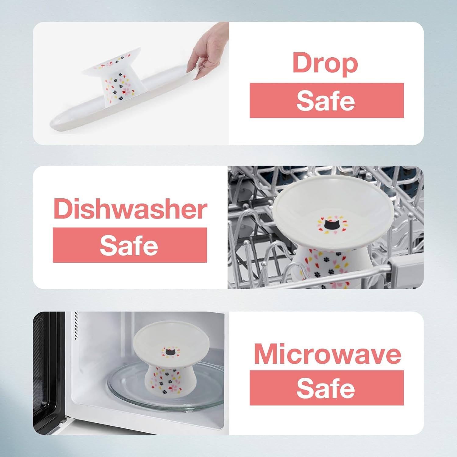 Necoichi Extra Wide Raised Cat Food Bowl (Sakura Limited Edition, Extra Wide) image number 5