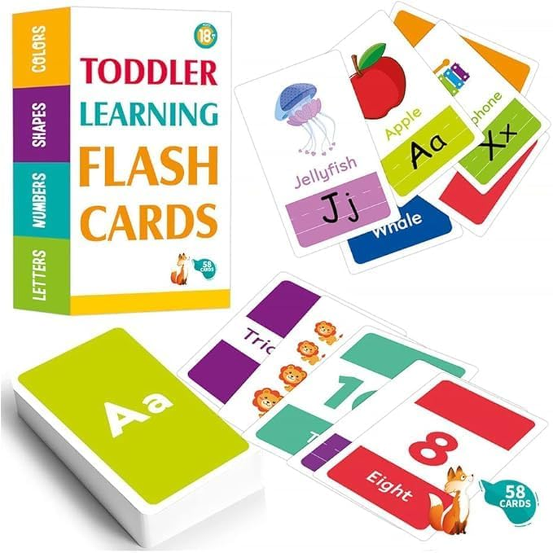 Early Learning Flash Cards Number Flash Cards Alphabet Flash Card 2-4 Years, Learn Colors Number Shapes Animals ABC Letters Sight Words image number 3