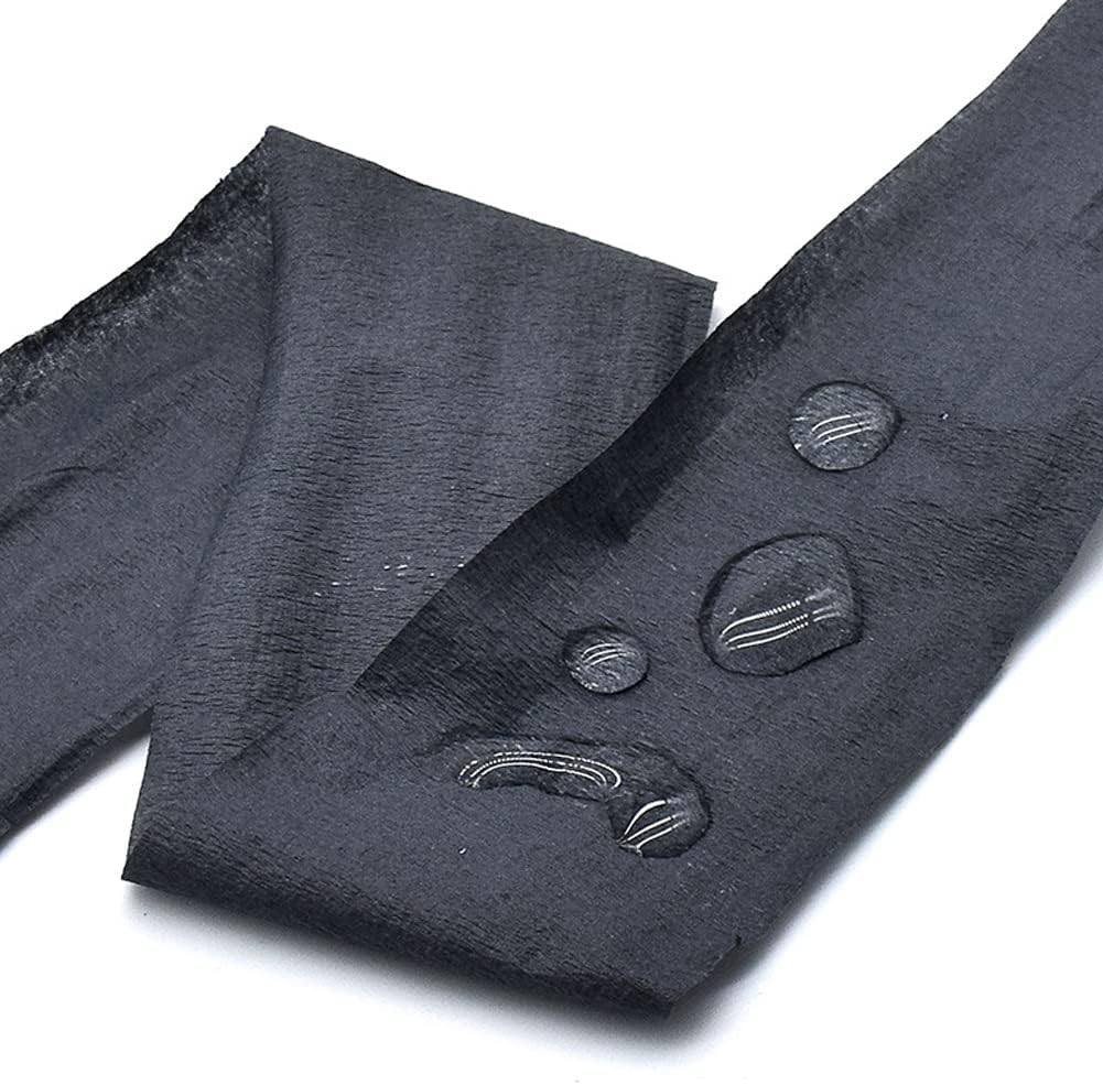 QUUPY 1 Roll Black Barber Neck Strips Disposable Barber Scarf Paper Hairdressing Stretchy Neck Paper Wrap Band for Haircutting Salon Accessories, B image number 3