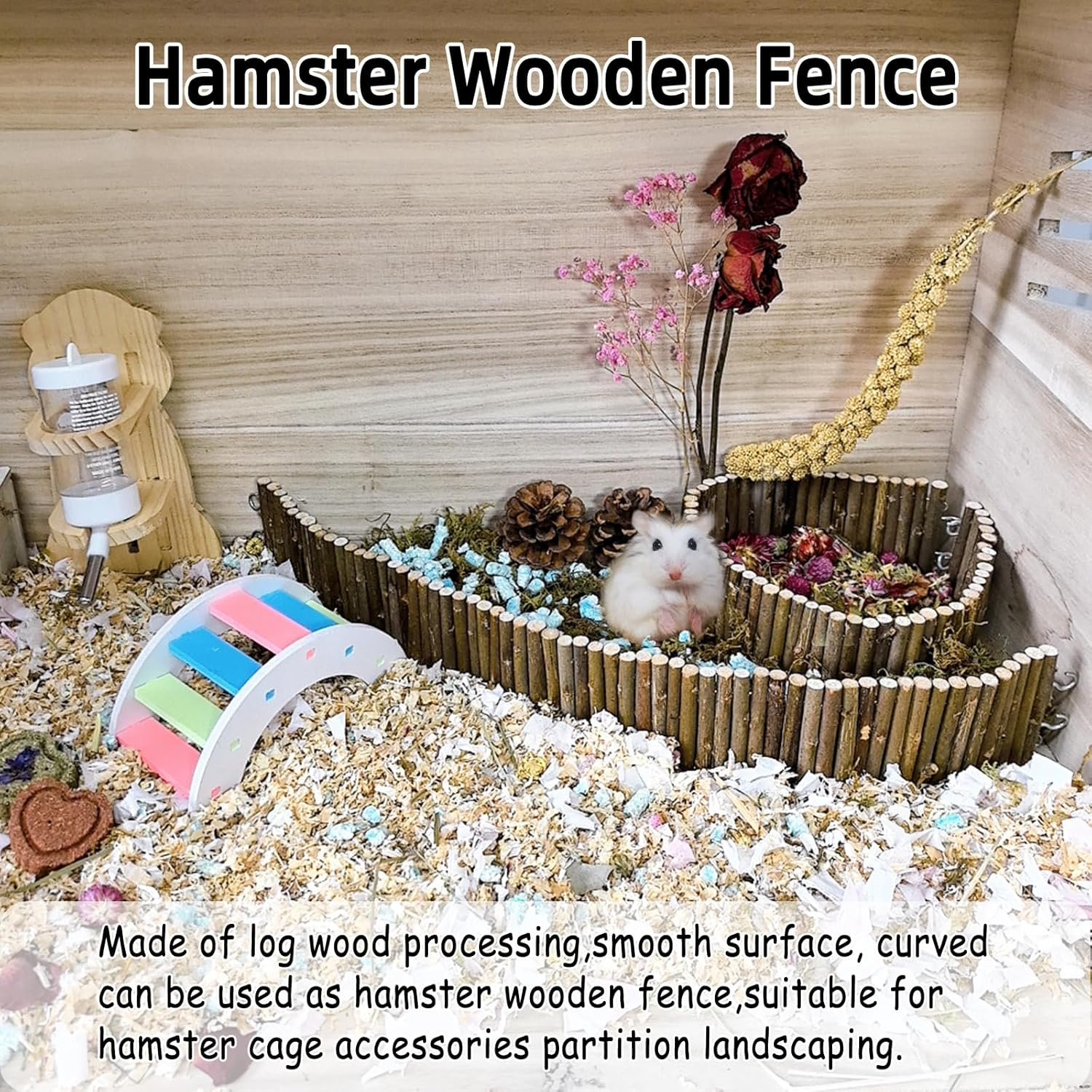 Rat Bendy Long Suspension Bridges Hamster Climbing Ladder Flexible Hamster Wooden Bridge for Small Animal,Rodents,Mouse,Hamster(2Pcs) image number 5