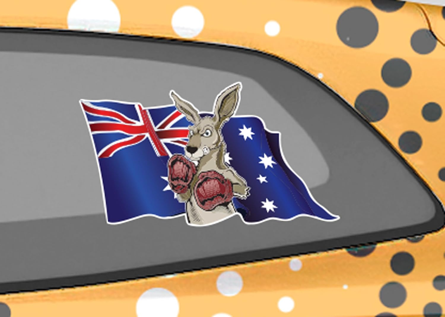 Australia Day Car Decals &ndash; a Pair of Vinyl Stickers with Boxing Kangaroo & Flag Design, Weatherproof, Bubble-Free Application, Proudly Australian Made (25Cm) image number 6