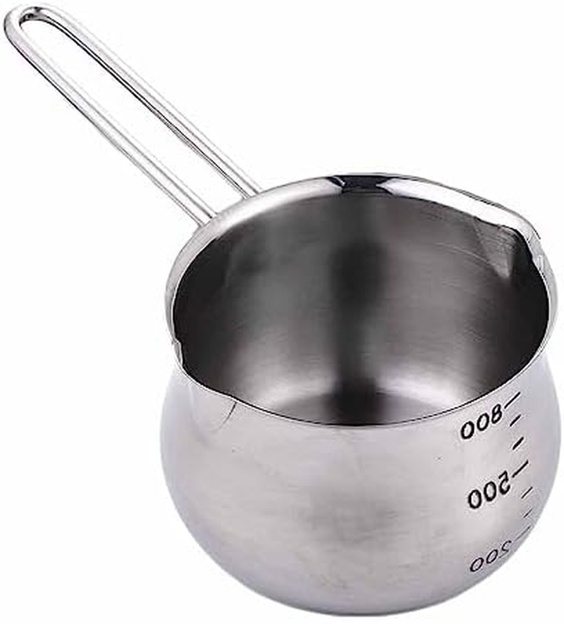 Leadigol 1PCS Stainless Steel Milk Pan,Non-Stick Milk Pot Small Saucepan Cheese Pot with Pour Spout for Kitchen image number 1