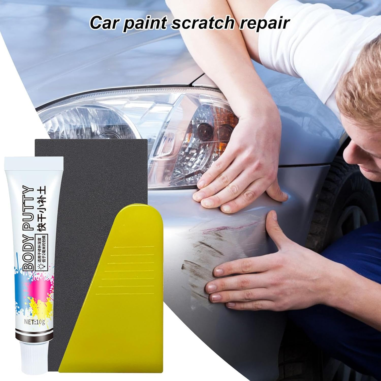 Car Body Filler Repair Kit, Car Dent Filler Putty, Car Scratch Filler Putty, Scratch Putty for Car, Putty Scratch Filler, Car Filler for Bodywork, for Dents, Scratches, Peeling Paint