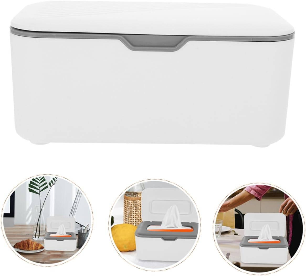 Bestonzon Refillable Wipe Dispenser and Reusable Baby Wipe Holder Lid for Home and Travel Gray 2Pcs Storage Box for Wet and Dry image number 5