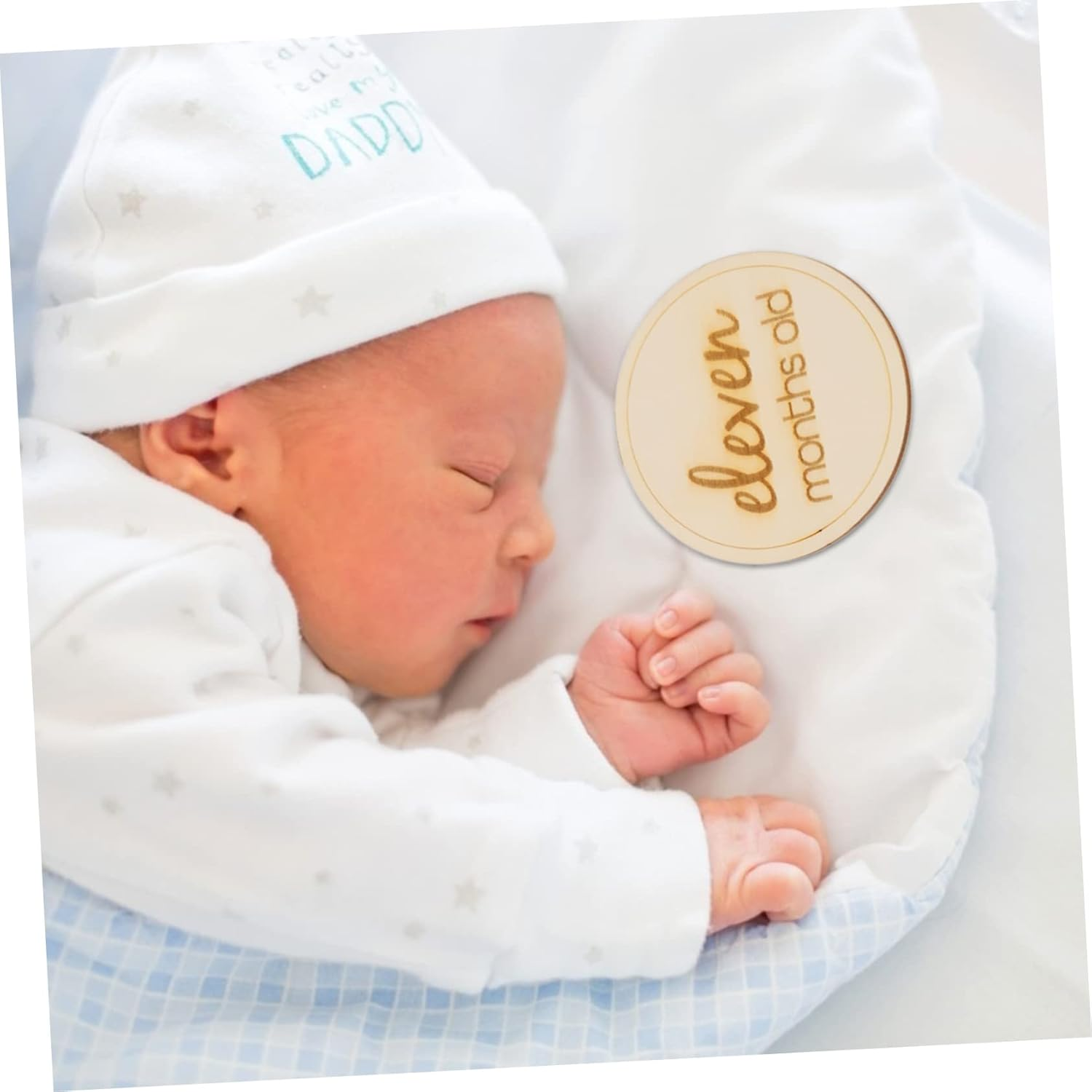 BESPORTBLE 12Pcs Wooden Milestone Cards Set Newborn Photography Props for Monthly Growth Tracking Memory Keepsake for Showers and Special Moments