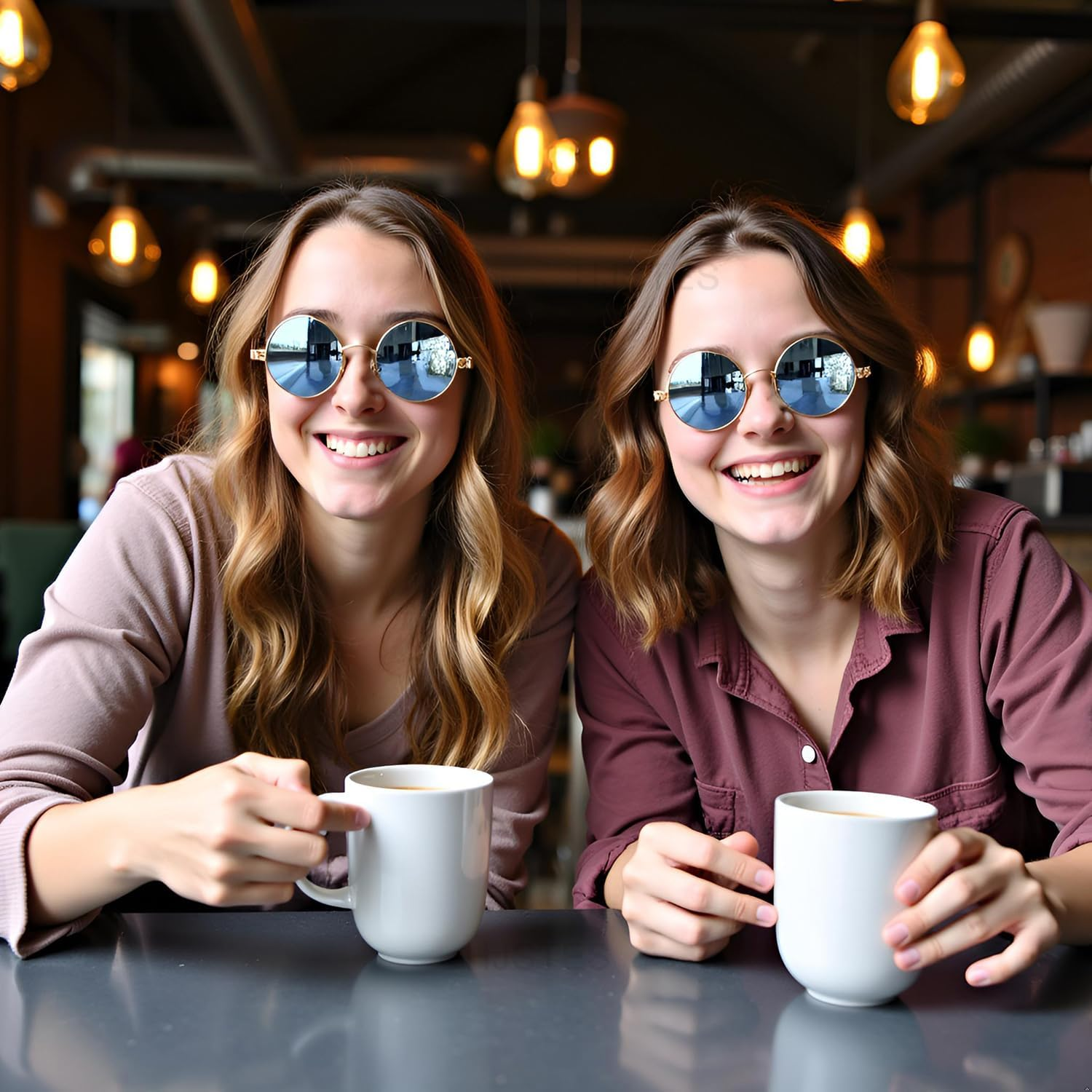 HJSTES Vintage round Steampunk Sunglasses for Women Men Circle Gothic Glasses Retro Metal Frame image number 1