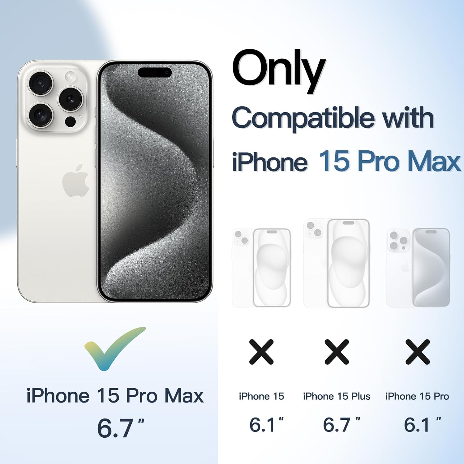 Jetech Magnetic Case for Iphone 15 Pro Max 6.7-Inch Compatible with Magsafe, Shockproof Phone Bumper Cover, Solid Color Matte TPU Frame, Anti-Scratch Clear Back (White Titanium) image number 2