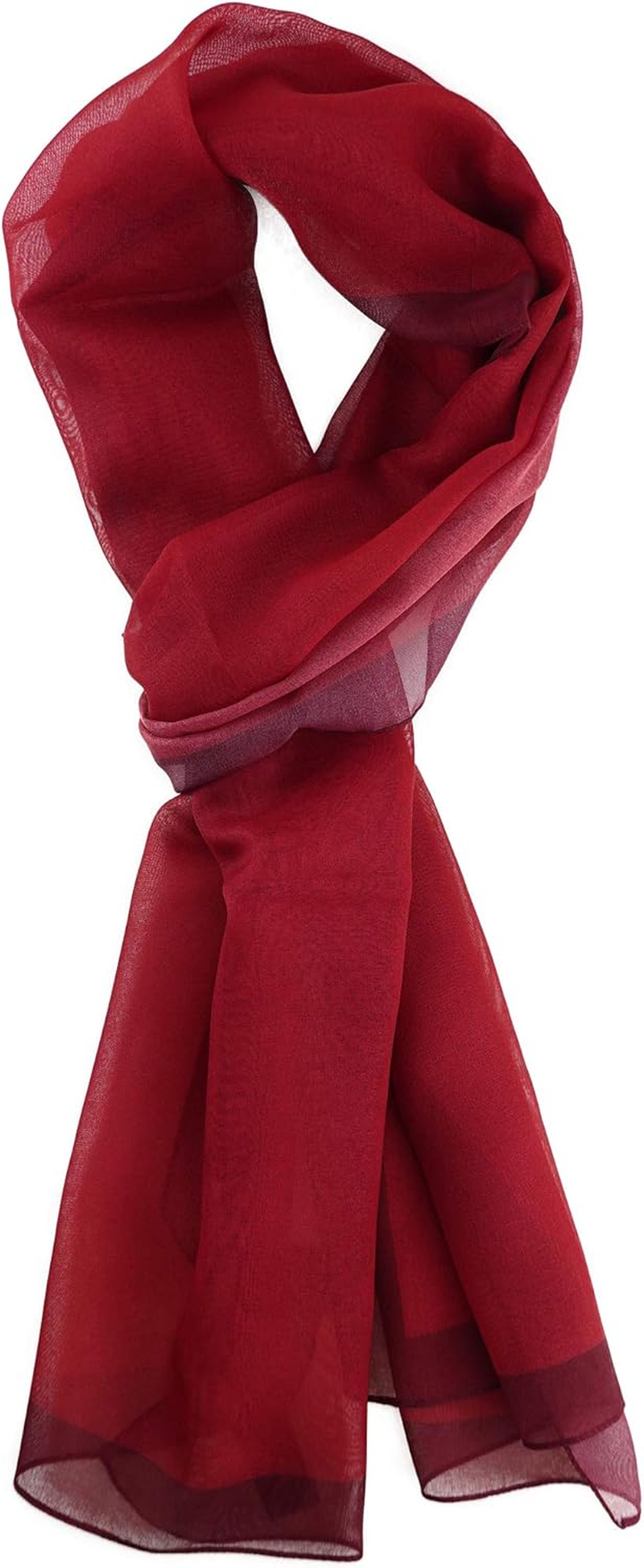 Tigertie Women'S Chiffon Scarf in Plain Colour - Scarf Size 160 Cm X 36 Cm - Made in Italy - Beige Ochre image number 6