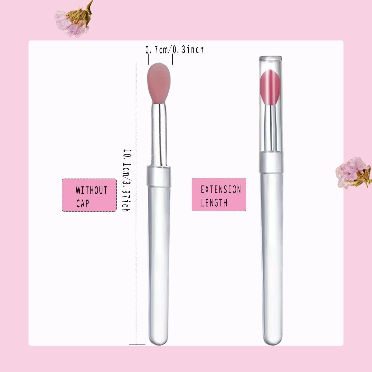 FIENSYDL Lip Brush, Silicone Lip Applicator Reusable 3PCS Lip Mask Applicator, Silicone Retractable Lips Gloss Balm Applicators Eyeshadow Lips Scrub Brush Applicators Disposable (3PCS) image number 4