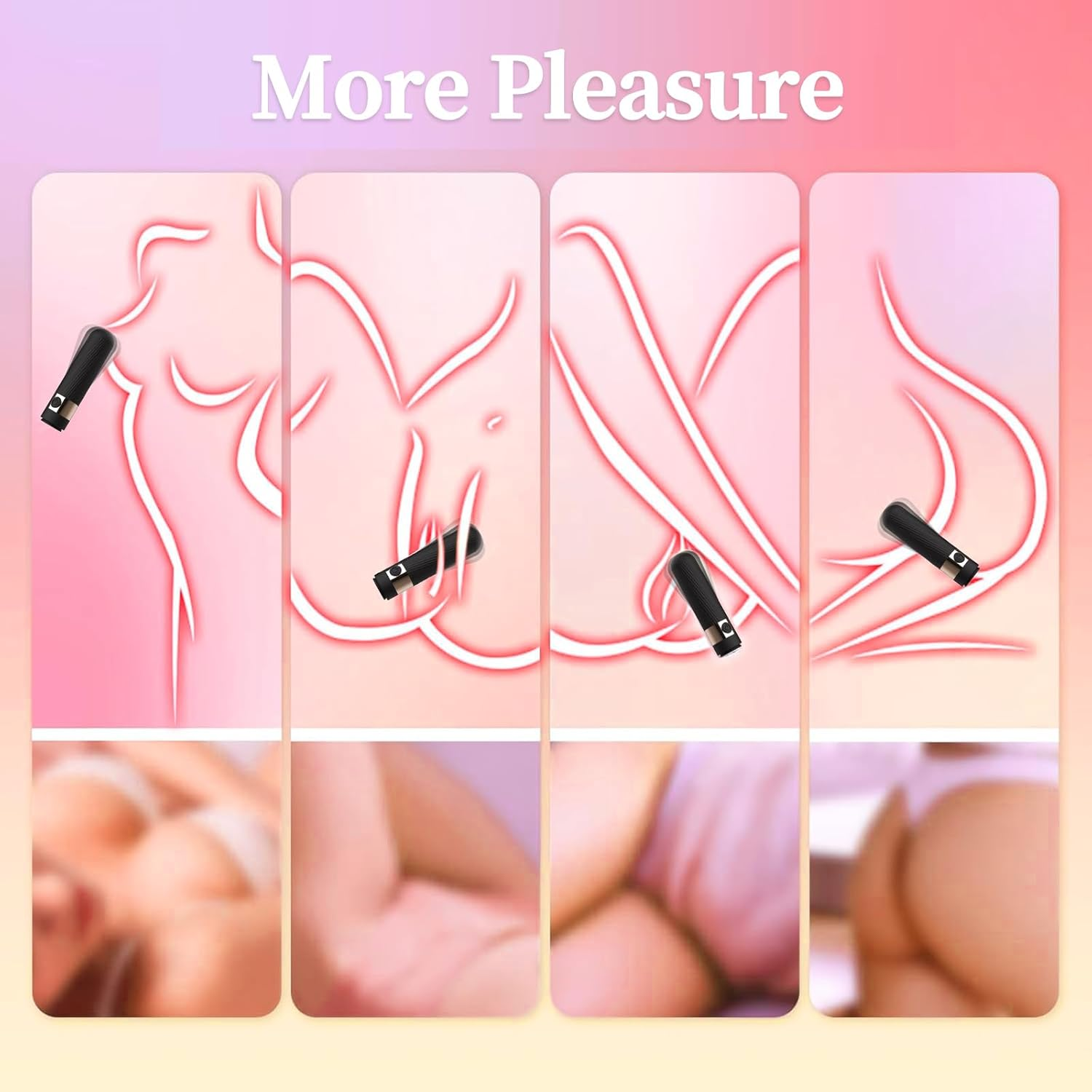 G Spot Bullet Vibrator for Women,Waterproof Adult Sex Toys Nipple Clitorals Stimulator with 10 Vibrating Modes Full Silicone Rechargeable Mini Vibrators image number 3