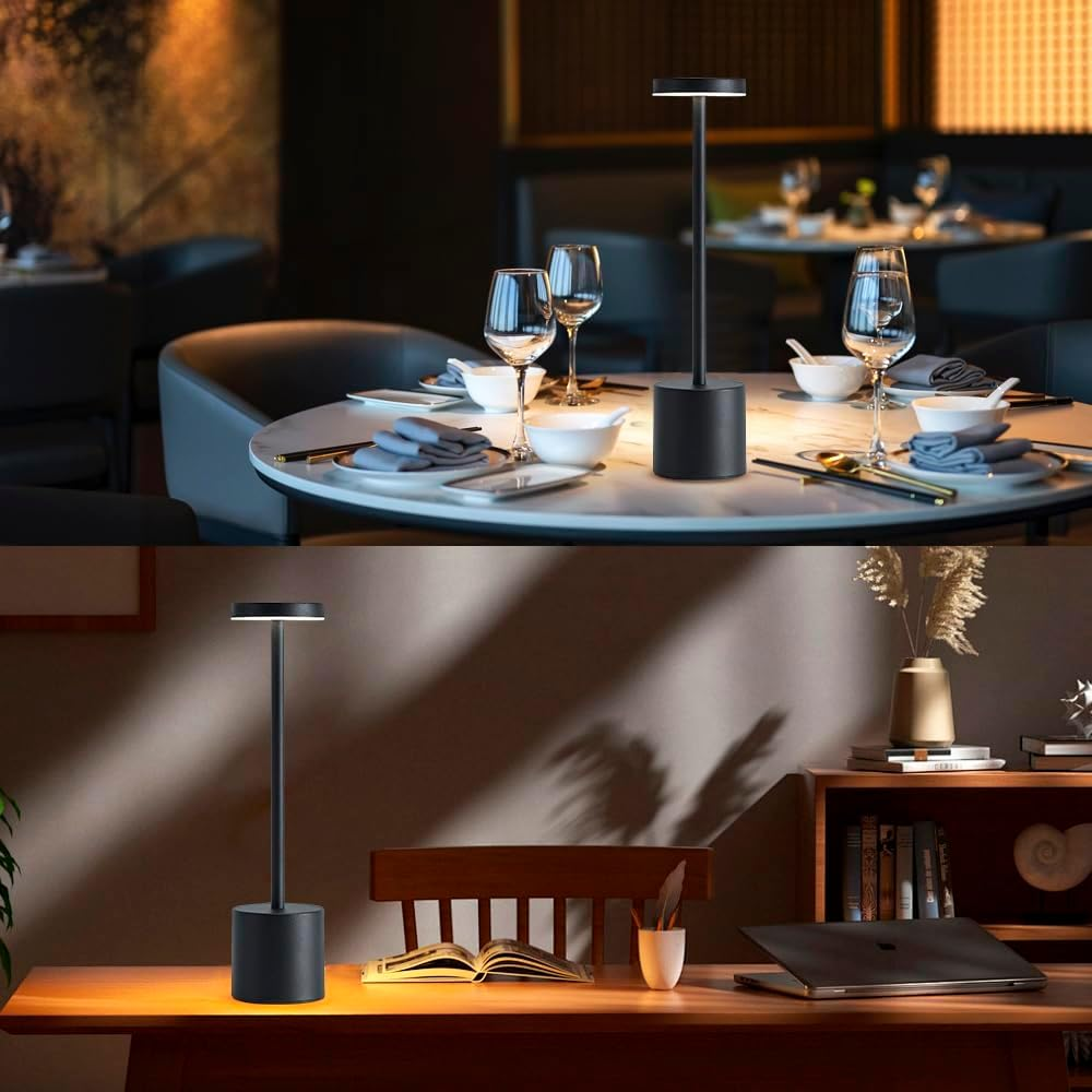 2 Pack Cordless Table Lamp, Rechargeable Lamp with 4000Mah Battery, 8-35Hrs Wireless LED Desk Lamp, 3 Color Modes Dimmable Bedside Lamp for Home Office, Caf&eacute;, Outdoor Patio image number 6