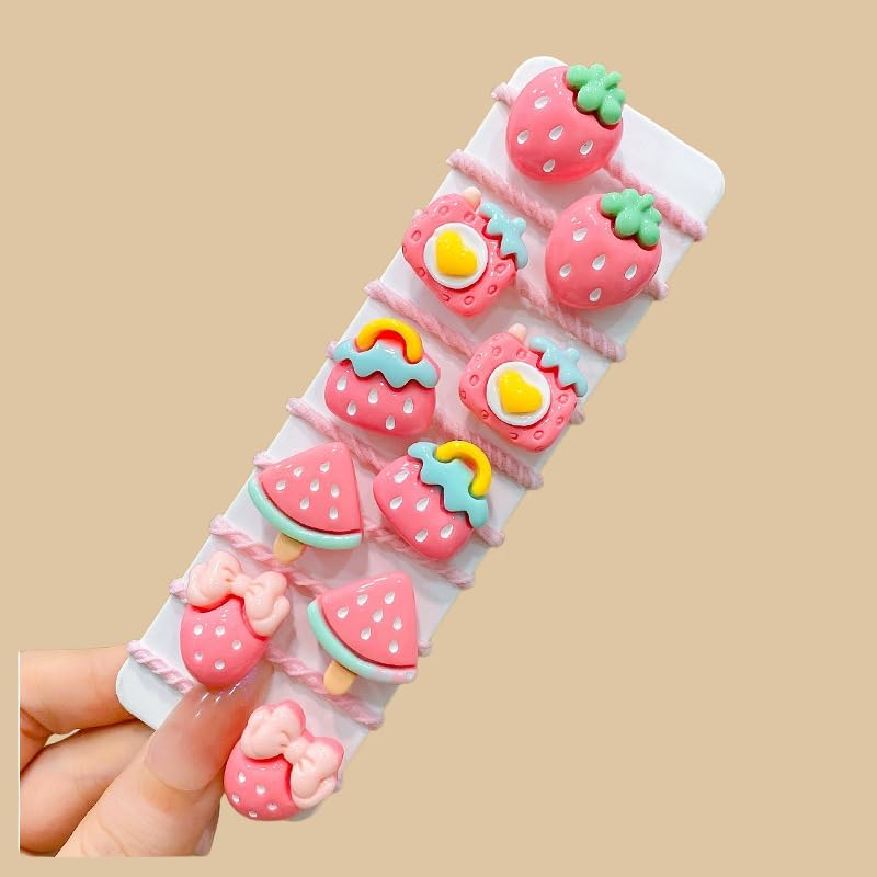 70Pcs Candy Baby Hair Ties Cute Hair Ties Cartoon Princess Elastic Hair Band, Cat Strawberry Flower Bear Ponytail Holders Rubber Bands Hair Accessories for Baby Infant Toddler image number 1