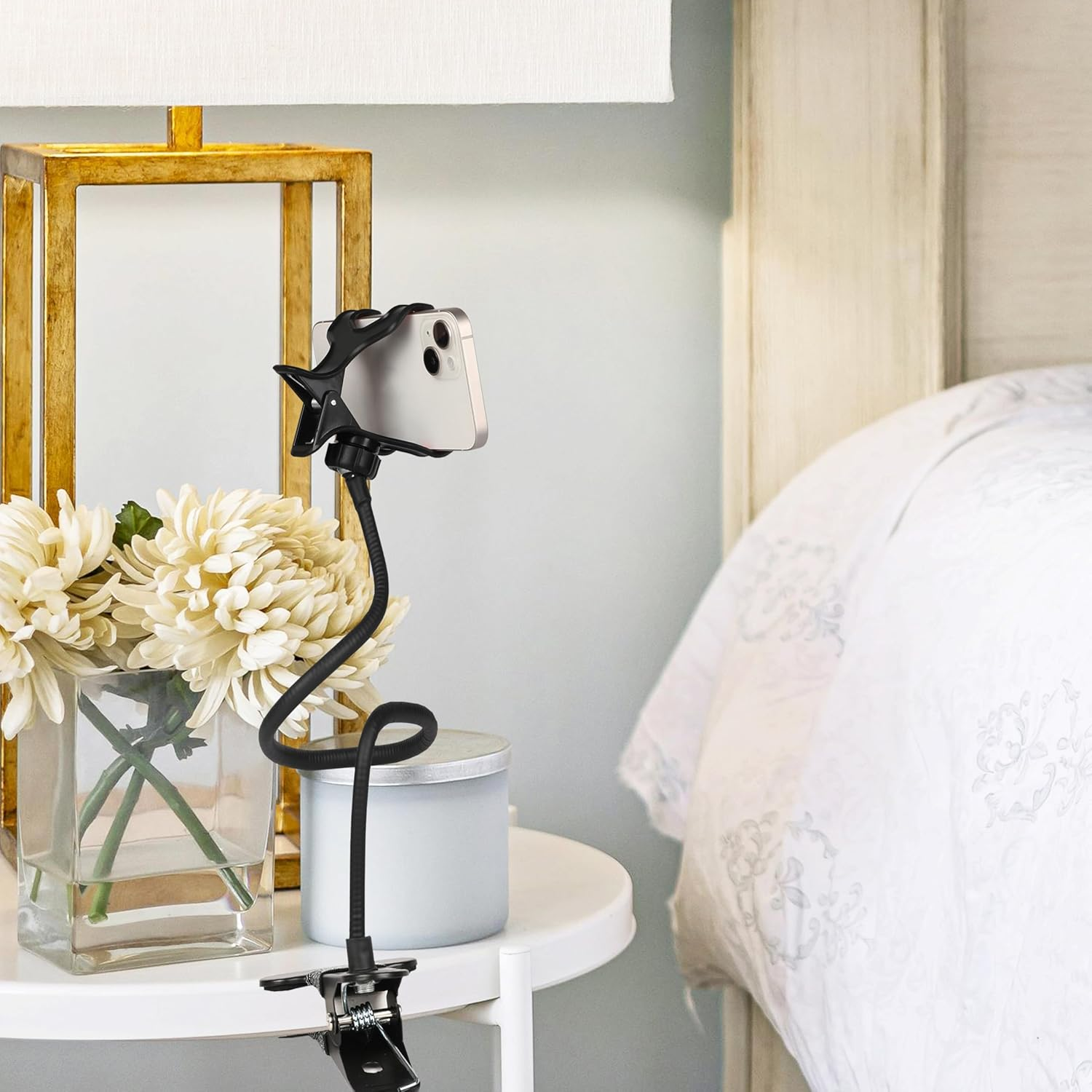 Ltheifaa Cell Phone Holder Gooseneck Mount, Universal Lazy Bracket Flexible Long Arm Clamp Clip Phone Stand for Bed,360 Adjustable DIY Flexible Grip Desktop Mobile Phone Stand for All 4-7&rdquo; Devices image number 6