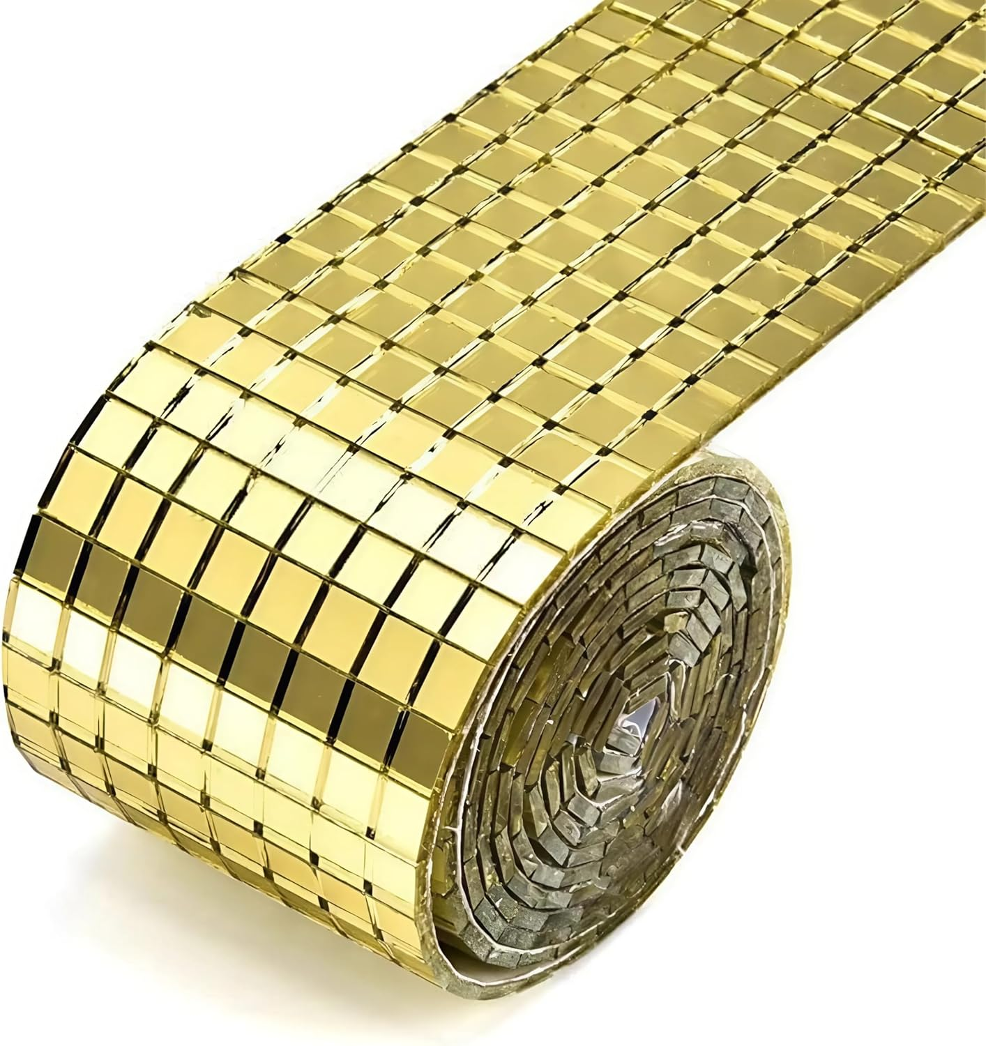 EZONEDEAL 1464 PCS Self Adhesive Mosaic Tiles, 5 X 5 Mm Disco Tiles, Square Mirror Mosaic Tiles for Interior Decoration, DIY Disco Ball Tiles, Card Making and Art Collage (Gold)