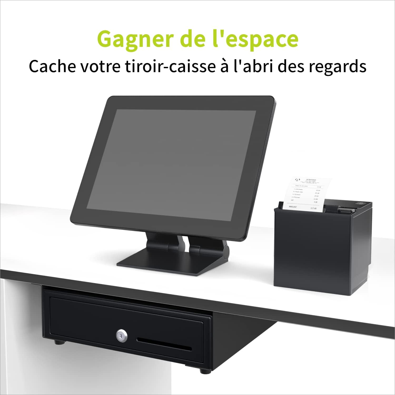 ACROPAQ Mounting Bracket for Cash Drawer, 33 Cm, Black Steel image number 5