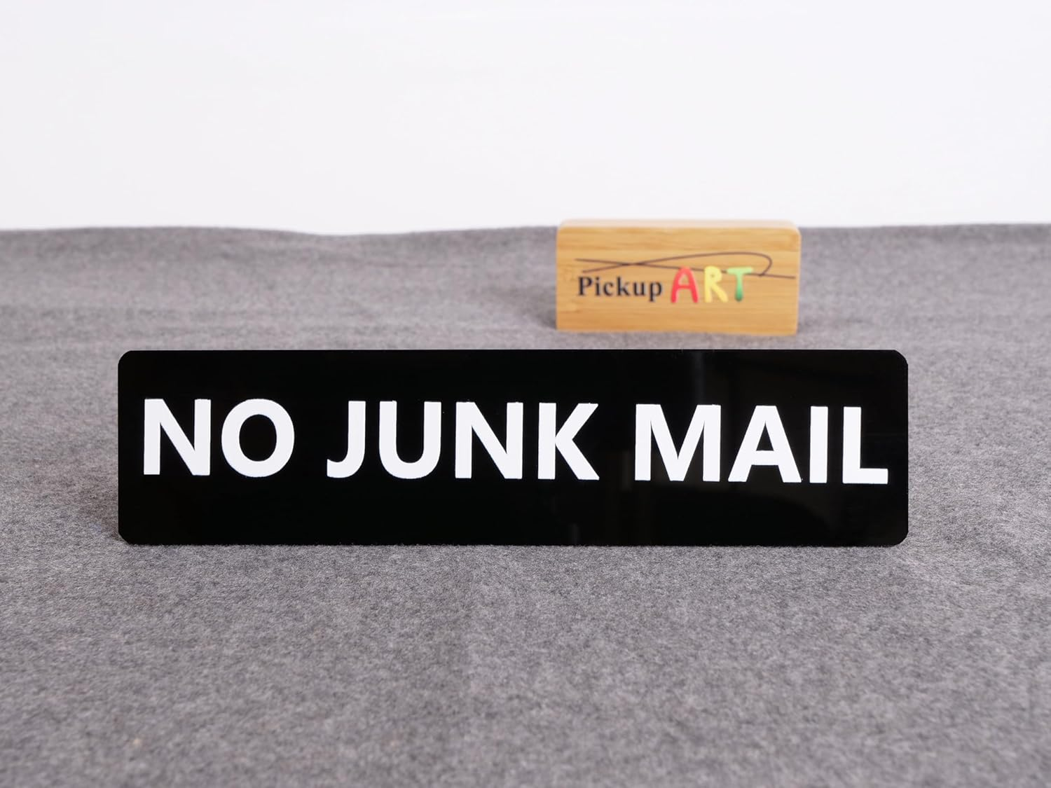 NO Junk Mail Sign Self Adhesive Plaque Decal on Letterbox Mailbox (30X120Mm, Style 2) image number 2