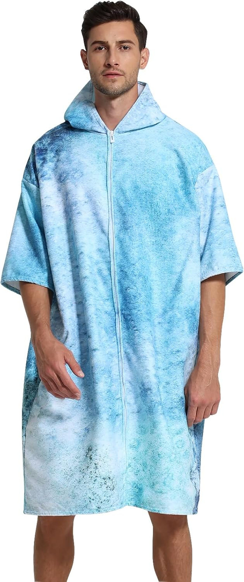 Rdjeokf Changing Towel Robe Hoodie, with Hood | for Changing Out of Your Wetsuit and Keeping Warm, for Surfing, Swim Team and Water Polo, Lightweight, One Size Fits Most (Pink)