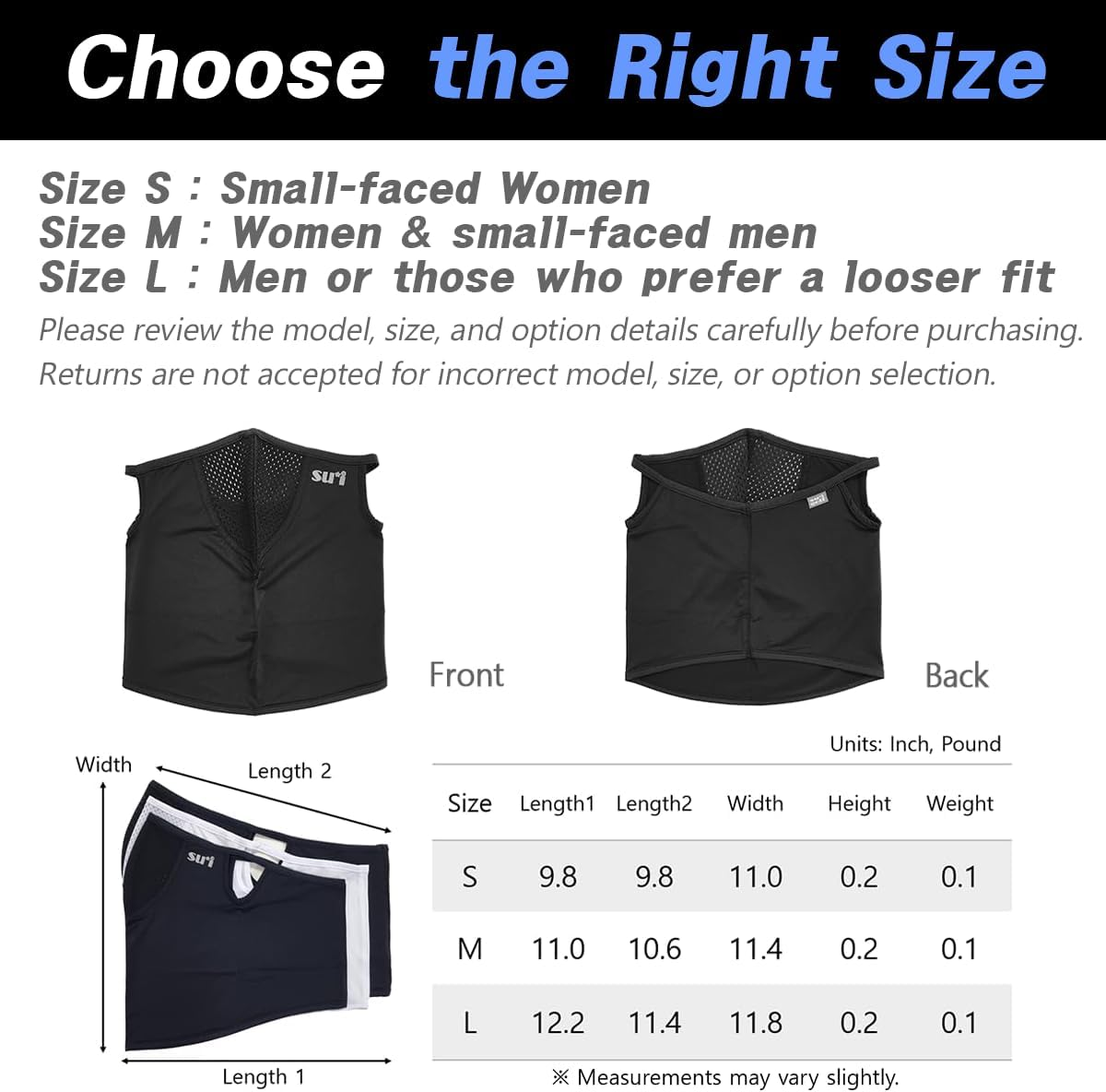 SUIGOLF KOREA (Type E) UV Sun Protection Balaclava Half Face Mask - for Golf, Hiking, Running, Cycling & Outdoor Sports image number 6