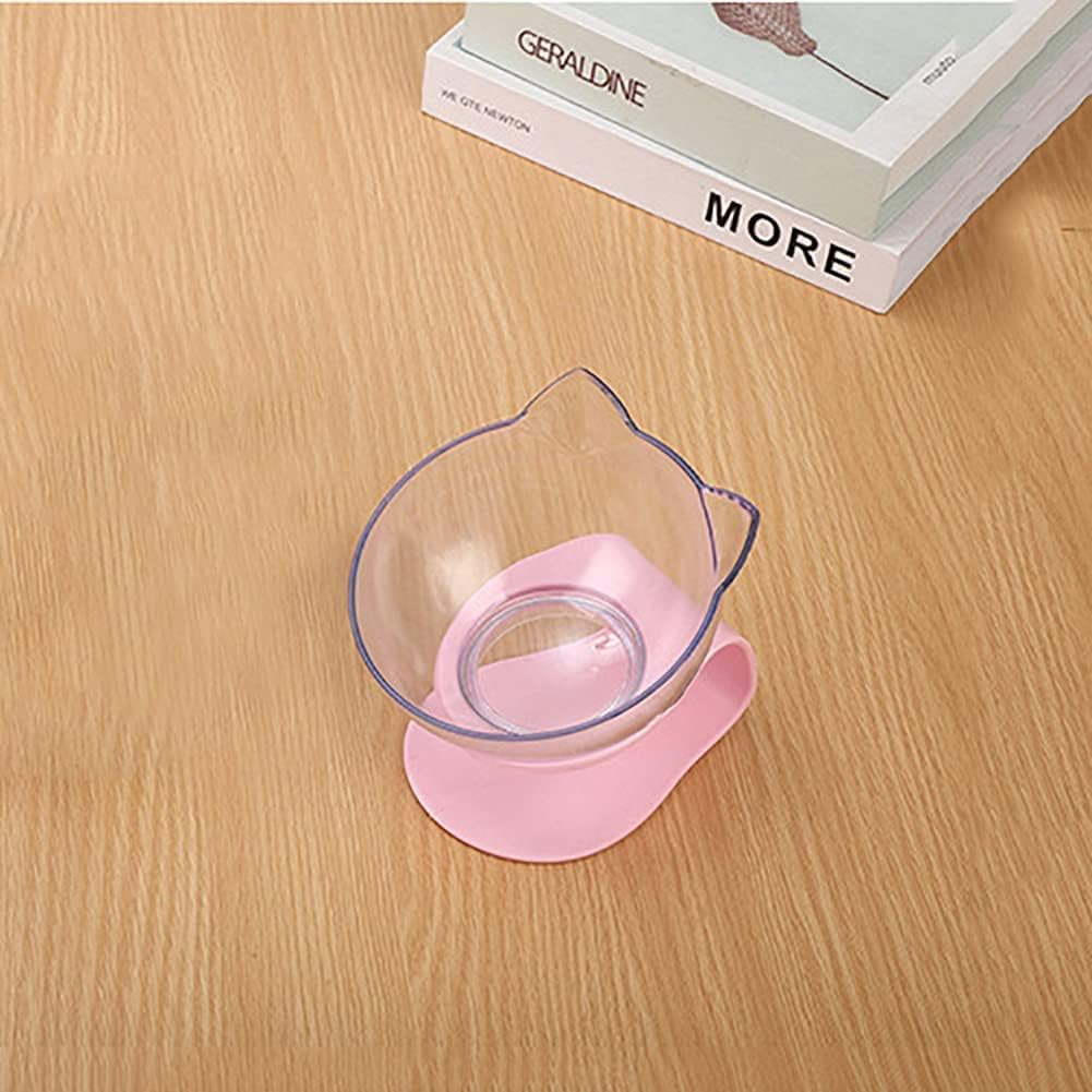 Double Elevated Cat Bowls with Raised Stand, 15 Tilted Cat Bowl Design Neck Guard Stand Raised Pet Food Water Feeder Bowl for Cats or Small Dogs image number 1